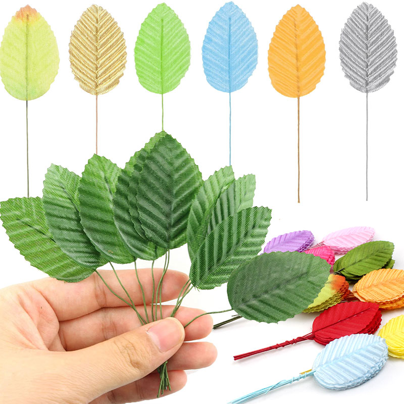 Florist Supply Bulk - 50/100/200 قطعة أوراق الورد الحرير الاصطناعي