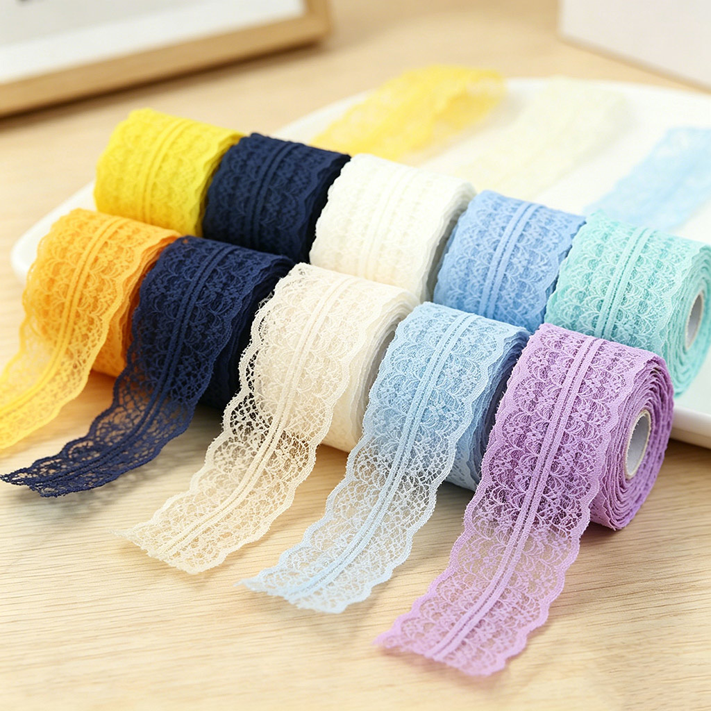 Ribbon Organza Roll - (5 ياردات/لفة) شريط دانتيل أبيض بعرض