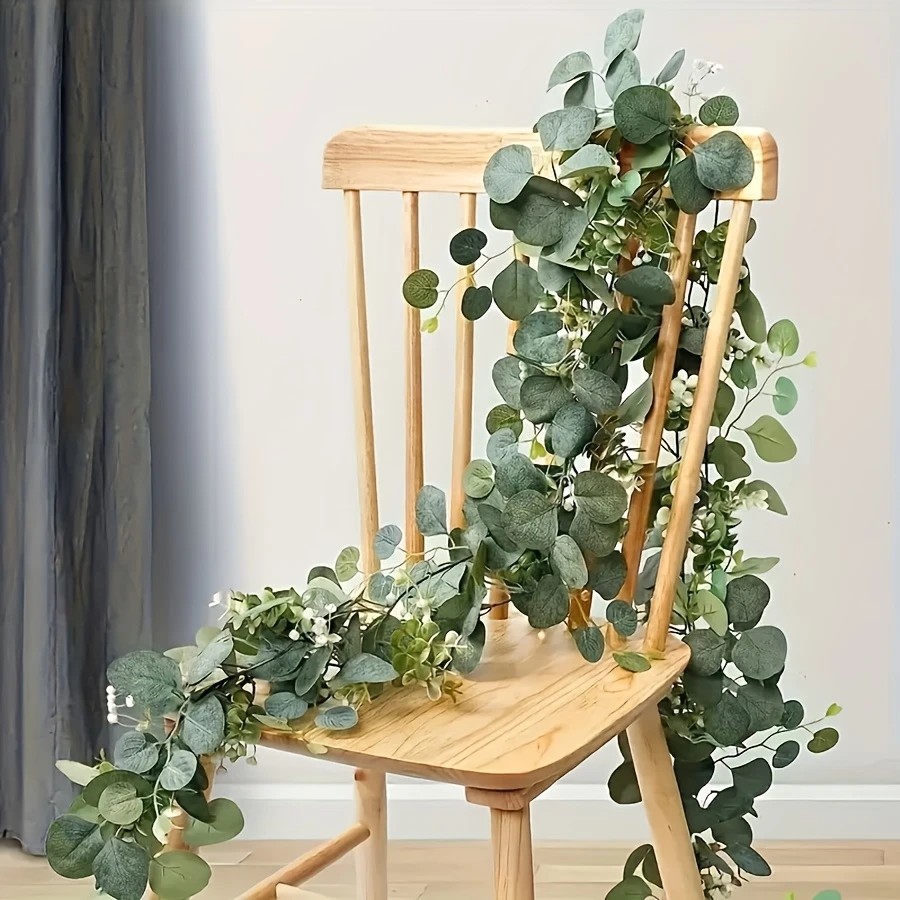 Eucalyptus Preserved - 1 قطعة أوراق الأوكالبتوس الاصطناعية الخضرة
