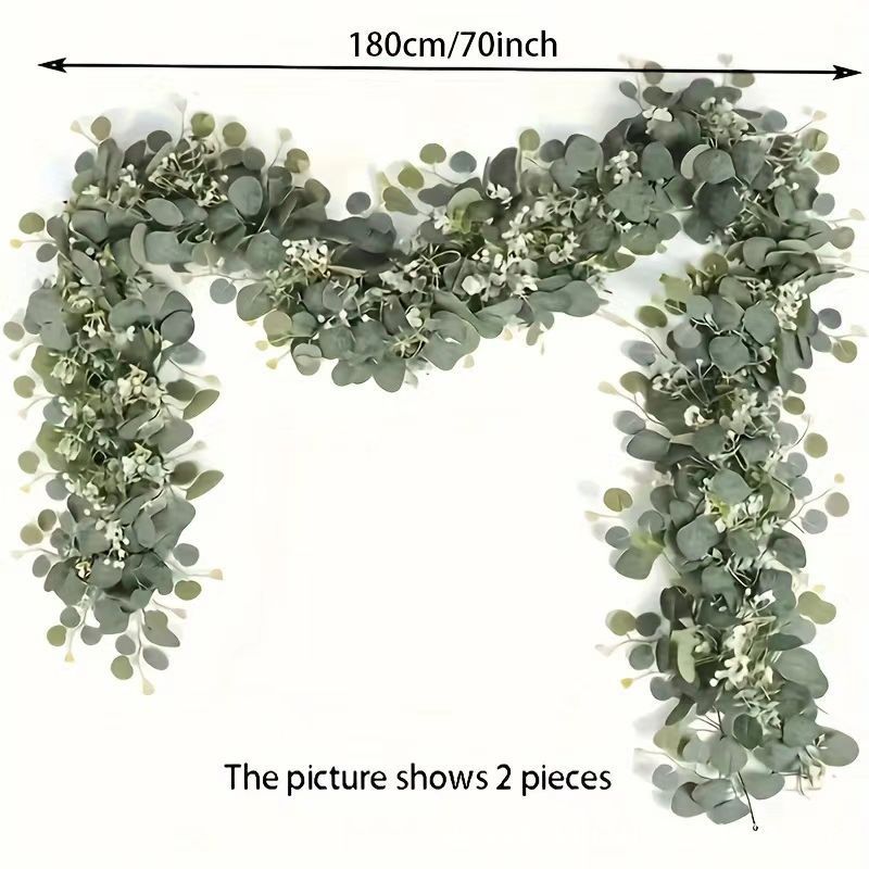 Eucalyptus Preserved - 1 قطعة أوراق أوكالبتوس صناعية، إكليل