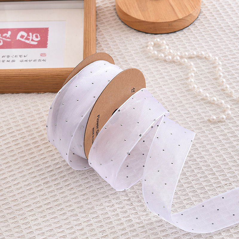 Ribbon Organza Roll - 20 ياردة لفة 4 سنتيمتر الراين