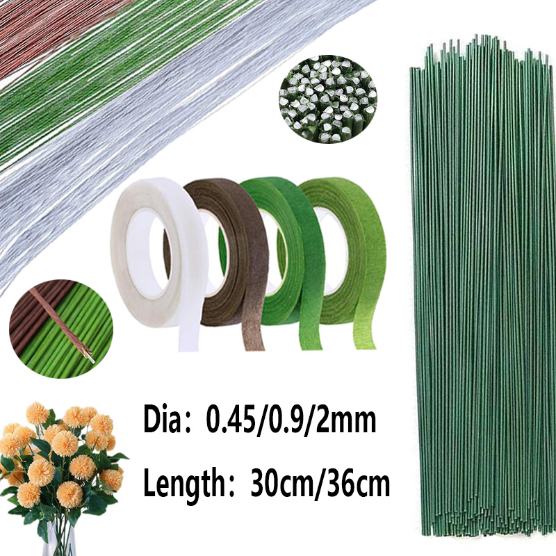 Florist Supply Bulk - 22/20 مقياس أسلاك الزهور الخضراء الخفيفة