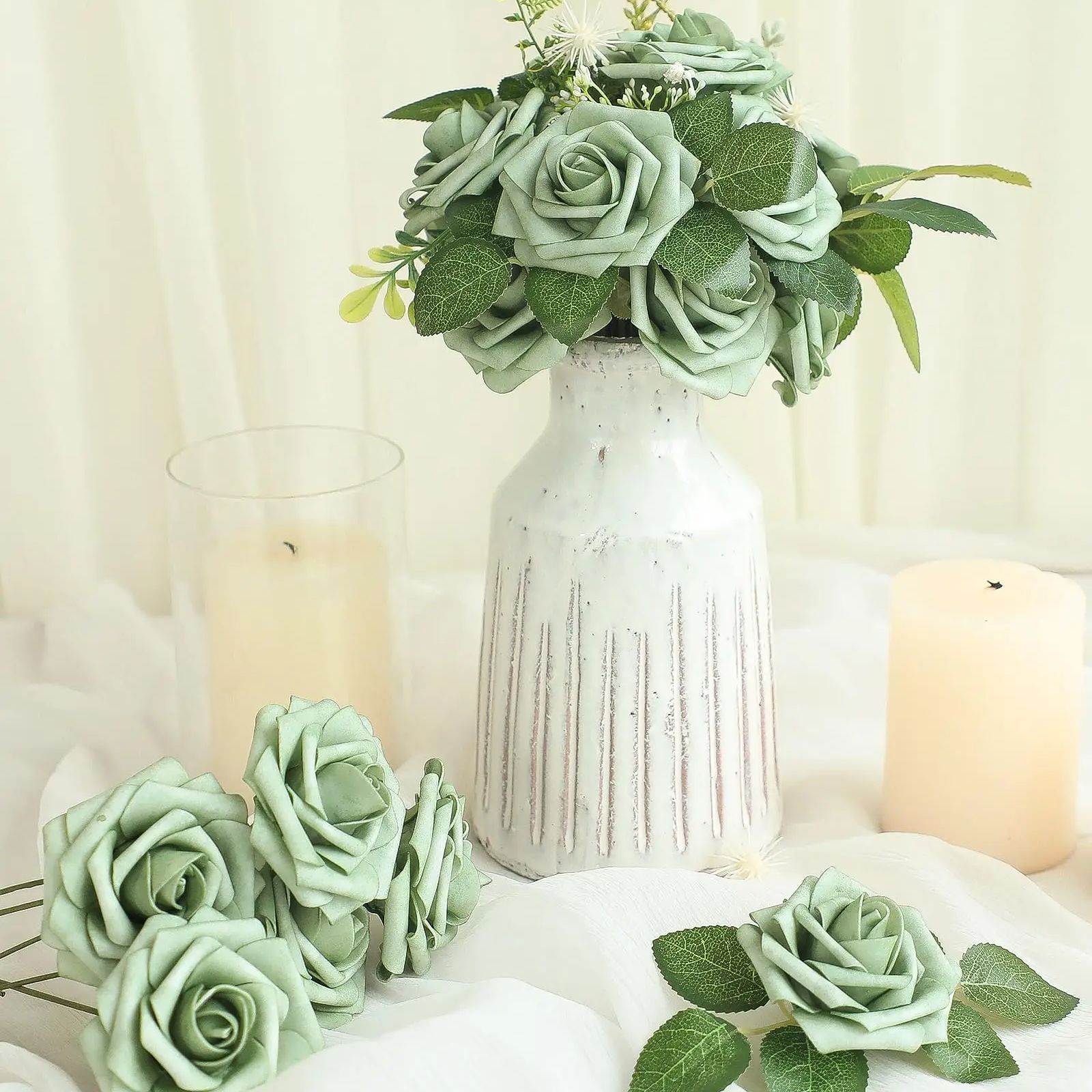ورود فوم خضراء صناعية مع سيقان - مراجعة Florist Supply Bulk وسعره