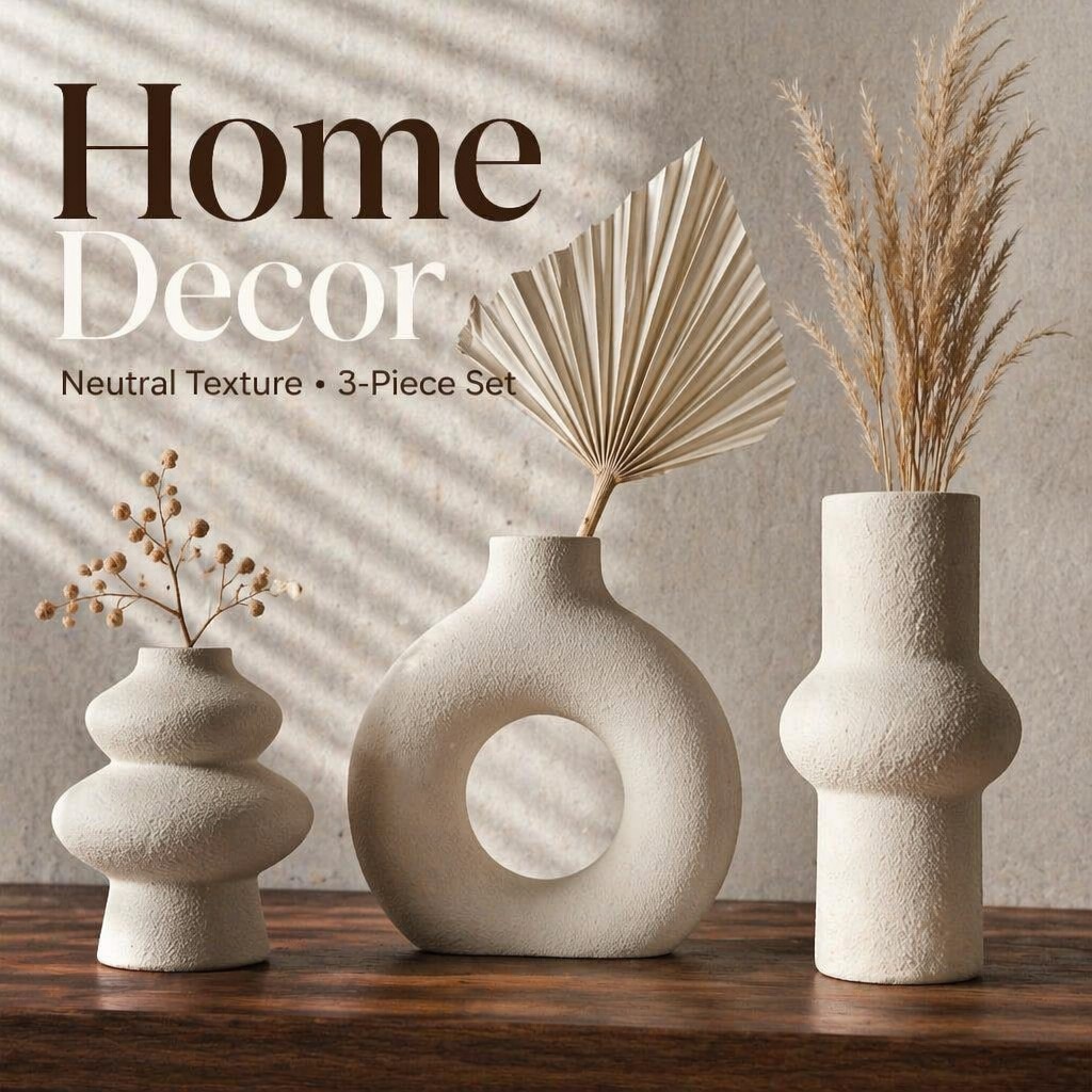 مجموعة من 3 مزهريات مجوفة بملم - مراجعة Palm Leaf Dried وسعره