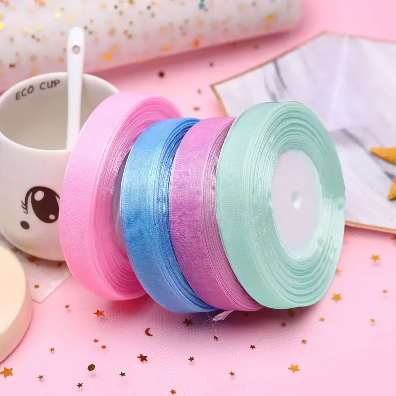 شريط أورجانزا 15 مم، 50 ياردة/ - مراجعة Ribbon Organza Roll وسعره