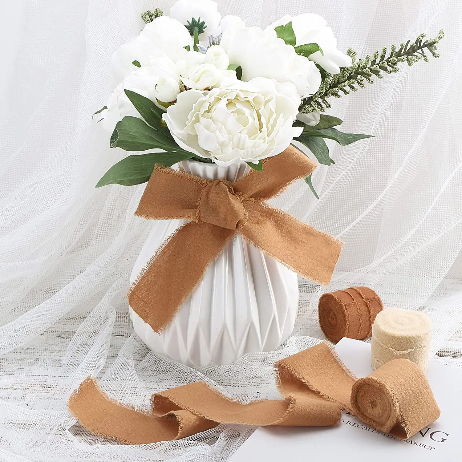 5 متر/لفة المتوترة شريط حرير ح - مراجعة Ribbon Organza Roll وسعره